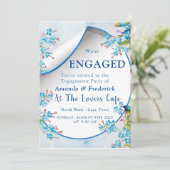 Blauw Verloving met vergeet-me-nots Kaart (Staand voorkant)