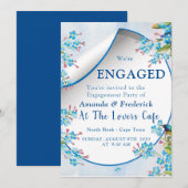 Blauw Verloving met vergeet-me-nots Kaart (Voorkant / Achterkant)