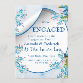 Blauw Verloving met vergeet-me-nots Kaart