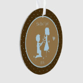 Blauw Verloving Ze zei: Ja, gepersonaliseerd versi Ornament (voorkant)