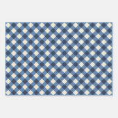 Blauw Verpakkend Document Vlakke Bladreeks van 3 Inpakpapier Vel (Voorkant)