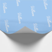 Blauw verpakkingspapier met aangepaste naam voor b cadeaupapier (Hoek)