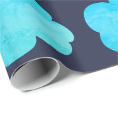 Blauw verpakkingspapier met wolken cadeaupapier (Rol Hoek)