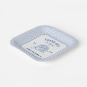 Blauw vers van de markt bruidsmeisjesfeest papieren bordje (Gebogen)