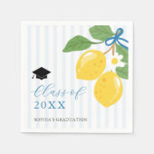 Blauw Verse Citrus Afstudeerfeest Servet (Voorkant)