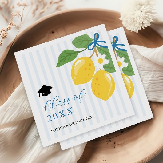 Blauw Verse Citrus Afstudeerfeest Servet