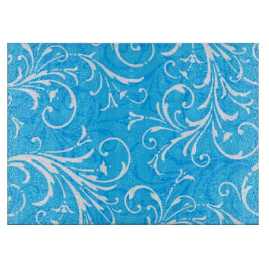 Blauw versierraad snijplank (Voorkant)