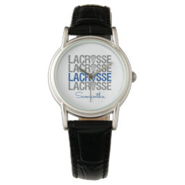 Blauw verst Lacrosse Word Horloge