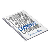 Blauw verst Lacrosse Word Notitieboek (Rechterzijde)
