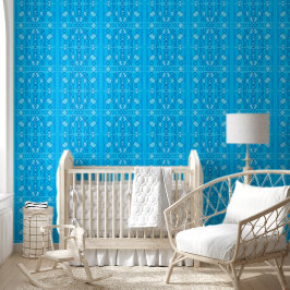 Blauw verticaal geometrisch ontwerp behang