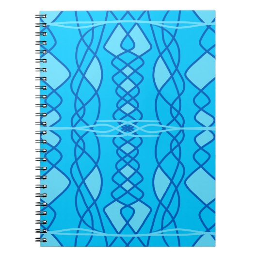 Blauw verticaal geometrisch ontwerp notitieboek (Voorkant)