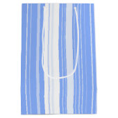 Blauw Verticaal Gestreept Patroon Medium Cadeauzakje (Achterkant)