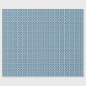 Blauw verticaal gestreept patroon met retro hart e cadeaupapier (Vlak)