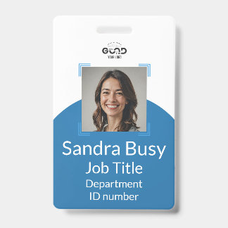  Blauw Verticaal Personeel ID Badge