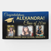 Blauw Vervagen Filter Effect Foto Afstuderen Banne Spandoek (Horizontaal)