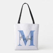 Blauw Vet en Cursief Tote Bag (Achterkant)