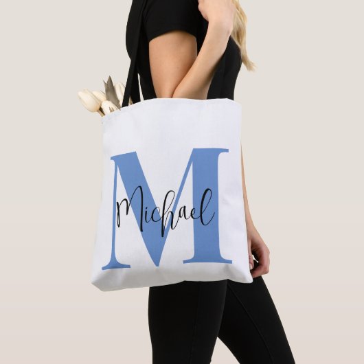 Blauw Vet en Cursief Tote Bag (Dichtbij)