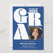 Blauw vet oversized Afstudeerder 4 foto 2023 afstu Kaart (Voorkant)