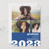 Blauw vet oversized Afstudeerder 4 foto 2023 afstu Kaart (Achterkant)