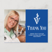 Blauw Veterinair Foto Aangepast Bedankt Briefkaart (Voorkant)