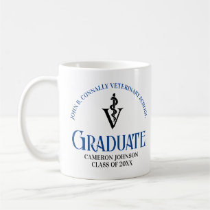 Blauw Veterinair School Afstuderen Custom Koffiemok