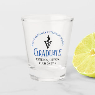 Blauw Veterinair School Afstuderen Custom Shot Glas
