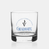 Blauw Veterinair School Afstuderen Custom Whisky Glas (Voorkant)