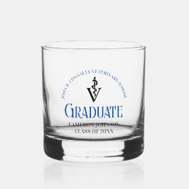 Blauw Veterinair School Afstuderen Custom Whisky Glas