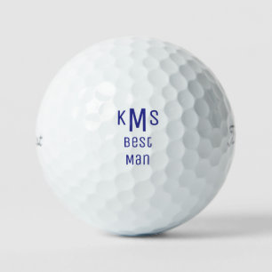Blauw Vetgedrukte Lettertype Beste Man Monogram Ti Golfballen