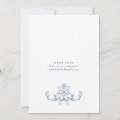 Blauw Victoriaans  Grace Bloemen Frans Bruiloft Kaart (Achterkant)