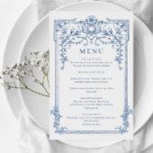 Blauw Victoriaans  Grace Bruiloft Diner Menu