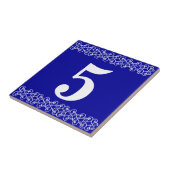 Blauw Victoriaans Nummer Tegel Tegeltje (Zijkant)