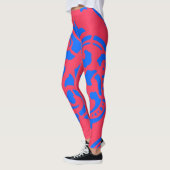 Blauw Victoriaans patroon Leggings (Links)