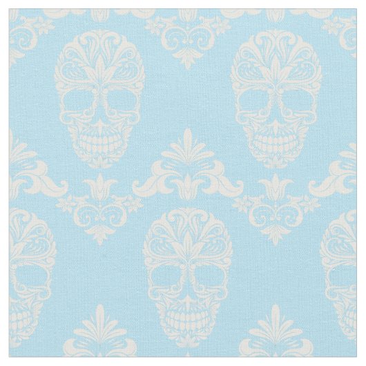 Blauw Victoriaans schedels stof (Close Up)