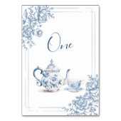 Blauw Victoriaans Tuin Vrijgezellenfeest Kaart (Achterkant)