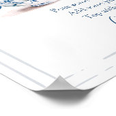 Blauw Victoriaans Tuin Vrijgezellenfeest Tea Mimos Poster (Hoek)