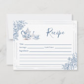 Blauw Victoriaans Tuin Vrijgezellenfeest Theerecep Kaart (Voorkant)