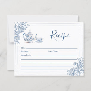 Blauw Victoriaans Tuin Vrijgezellenfeest Theerecep Kaart