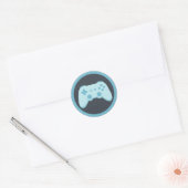 Blauw Videospel | Spelersfeest | Gamecontroller Ronde Sticker (Envelop)