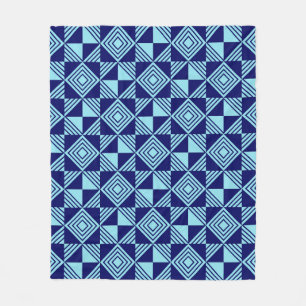 Blauw Vierkant Driehoek Geometrische Wiskunde Retr Fleece Deken