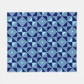 Blauw Vierkant Driehoek Geometrische Wiskunde Retr Fleece Deken (Voorkant (Horizontaal))