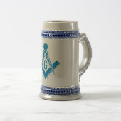 Blauw vierkant en kompas Stein Bierpul (Voorkant rechts)