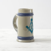 Blauw vierkant en kompas Stein Bierpul (Voorkant links)
