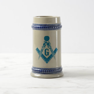 Blauw vierkant en kompas Stein Bierpul