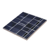 Blauw vierkant en rechthoekig getild tegeltje (Zijkant)