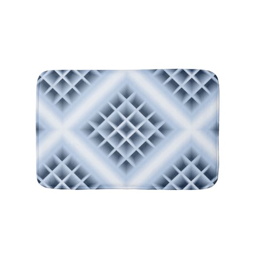 Blauw vierkant gaatjes patroon badmat (Voorkant)