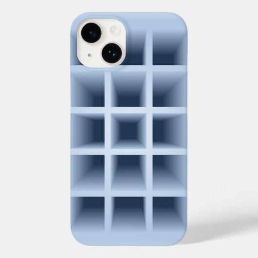 Blauw vierkant gaatjes patroon Case-Mate iPhone case (Achterkant)