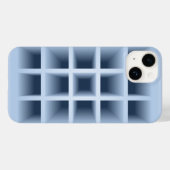 Blauw vierkant gaatjes patroon Case-Mate iPhone case (Achterkant (horizontaal))