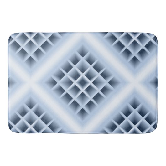 Blauw vierkant gatenpatroon badmat (Voorkant)