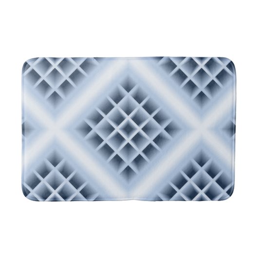 Blauw vierkant gatenpatroon badmat (Voorkant)